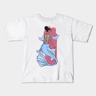 lovely sky blue mermaid with tan skin Kids T-Shirt